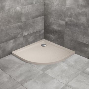 Cadita dus semirotunda Radaway Doros A Stone 80x80 cm acril casmir