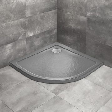 Cadita dus semirotunda Radaway Doros A Stone 90x90 cm acril antracit