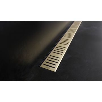 Set rigola cu capac auriu periat Alca APZ10BLACK-BRASS 95 cm