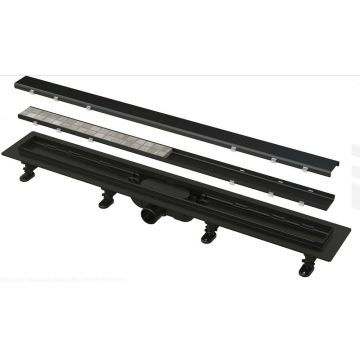 Set rigola pentru dus cu capac Alca APZ19 Black Simple 95 cm