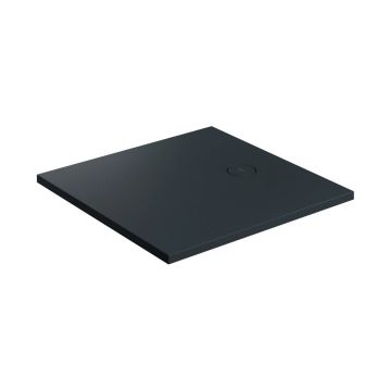 Cadita de dus compozit Omnires AquaRock M+ patrata negru lava mat 90x90 cm