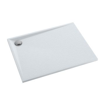 Cadita de dus dreptunghiulara din compozit Omnires Stone alb mat 90x100 cm