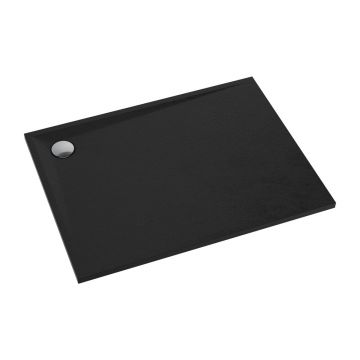 Cadita de dus dreptunghiulara din compozit Omnires Stone negru mat 80x100 cm