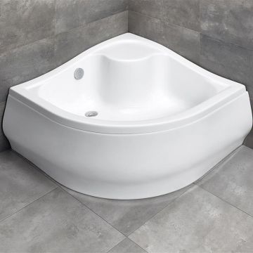 Cadita dus acril semirotunda Radaway Korfu A 90x90 cm alb