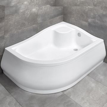 Cadita dus acril semirotunda Radaway Korfu E 100x80 cm alb