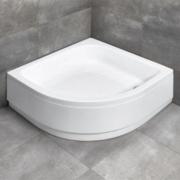 Cadita dus acril semirotunda Radaway Samos A 80x80 cm alb
