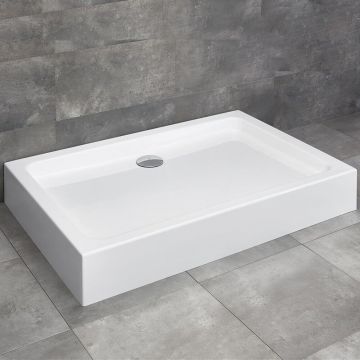 Cadita dus dreptunghiulara Radaway Laros D Compact 120x90 cm acril alb