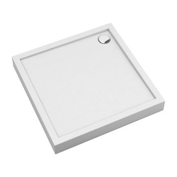 Cadita dus patrata din acril Omnires Camden alb  80x80 cm