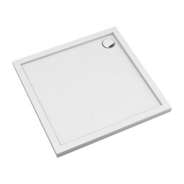 Cadita dus patrata din acril Omnires Merton alb  80x80 cm