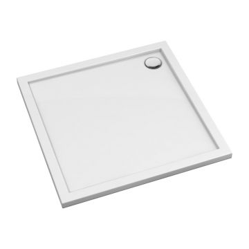 Cadita dus patrata din acril Omnires Merton alb  90x90 cm