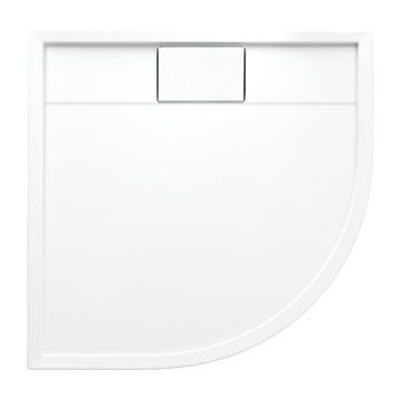 Cadita dus semirotunda  Omnires Brooklyn alb  90x90 cm