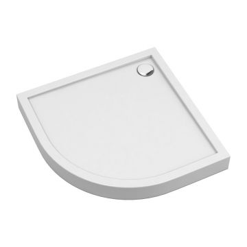 Cadita dus semirotunda  Omnires Camden alb  90x90 cm