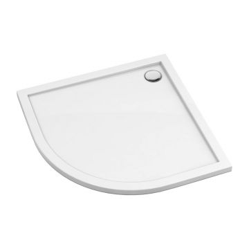 Cadita dus semirotunda  Omnires Merton alb  90x90 cm