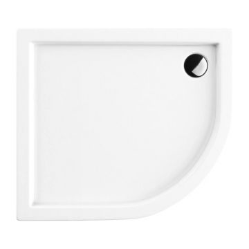 Cadita dus semirotunda  Omnires Riverside alb  90x80 cm