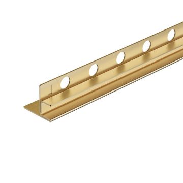 Profil inclinat stanga pentru sticla Balneo Floor Strips 120 cm finisaj auriu periat