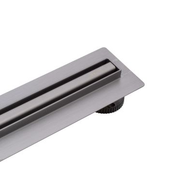 Set rigola dus plus capac Balneo Slim & Low ProLine finisaj Gun Metal 80 cm