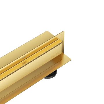Set rigola dus plus capac Balneo W-Drain Next finisaj auriu lucios 80 cm scurgere la perete