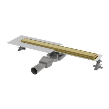 Set rigola dus plus capac Wirquin Linear finisaj auriu periat 60 cm