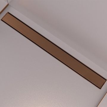 Set rigola dus plus capac Wirquin Linear finisaj bronz periat 60 cm